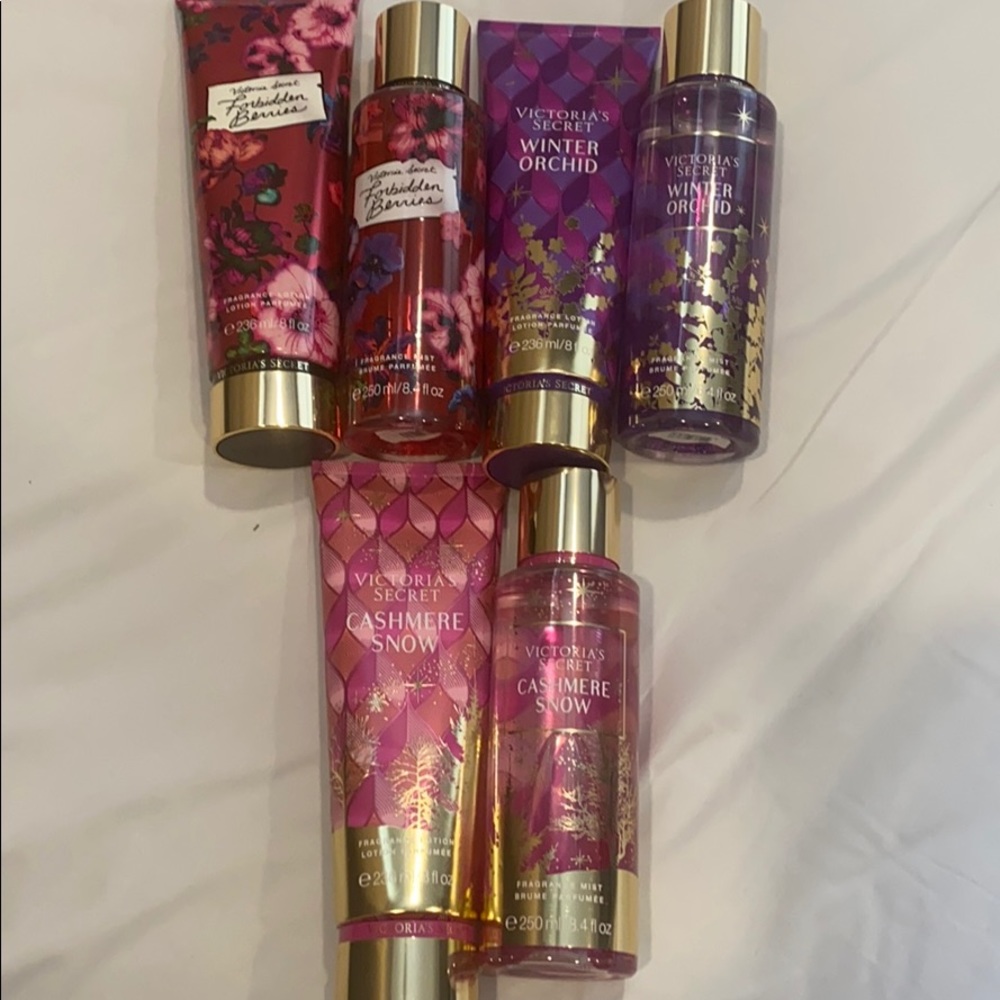 Victoria secret fragrance and lotion 6 pices